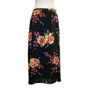 Jaclyn Smith Orange and Pink Maxi A-Line Skirt